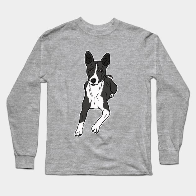 Basenji Black and White Long Sleeve T-Shirt by Geekybat